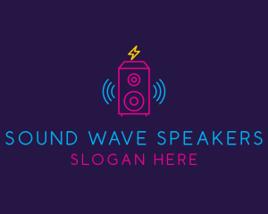 Neon Sound Speaker Beat logo design