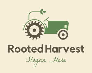 Agriculture Plant Tractor logo design