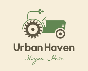 Agriculture Plant Tractor logo design