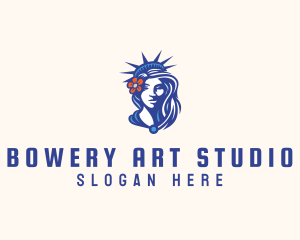 Liberty Statue Flower logo