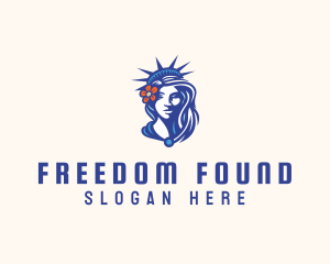 Liberty Statue Flower logo