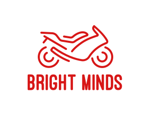 Minimalist Red Motorbike logo