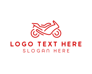 Minimalist Red Motorbike logo