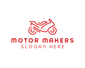 Minimalist Red Motorbike logo