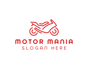 Minimalist Red Motorbike logo design