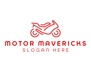 Minimalist Red Motorbike logo design