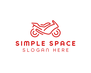 Minimalist Red Motorbike logo design