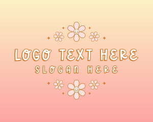 Quirky Smiley Flower logo