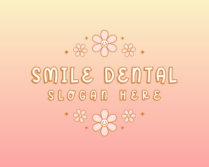 Quirky Smiley Flower logo design