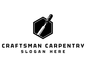 Chisel Carpentry Woodwork logo design