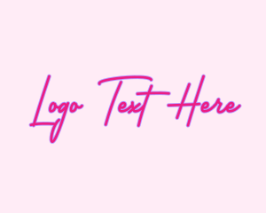 Pink Fashion Signature Text Logo