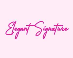 Pink Fashion Signature Text logo design