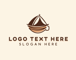 Camping Tent Coffee Cup logo