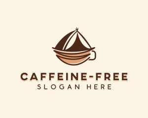 Camping Tent Coffee Cup logo design