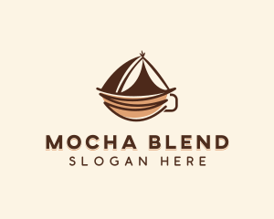 Camping Tent Coffee Cup logo design