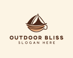 Camping Tent Coffee Cup logo design