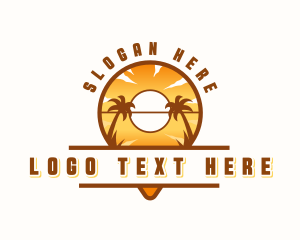 Travel Pin Sunset Logo