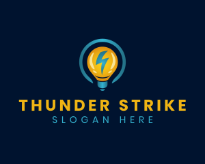 Electric Thunder Bulb logo design