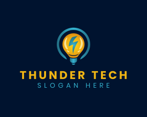 Electric Thunder Bulb logo design