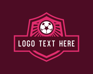 Pink Soccer Ball Emblem Logo