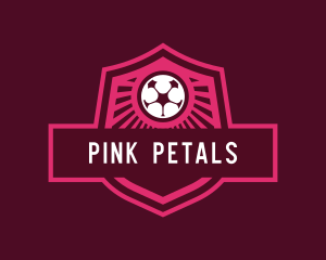 Pink Soccer Ball Emblem logo design