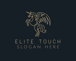Deluxe Unicorn Pegasus logo design