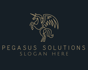 Deluxe Unicorn Pegasus logo design