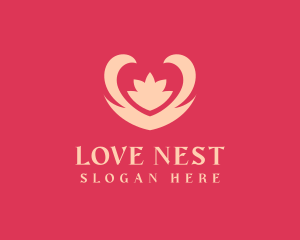 Beauty Lotus Heart logo design