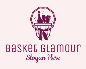 Champagne Bottle Bucket Gift logo design