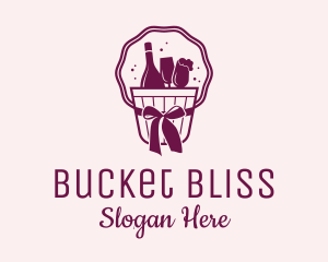 Champagne Bottle Bucket Gift logo design