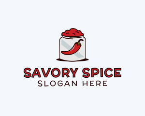 Chili Paste Jar logo design