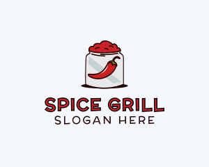 Chili Paste Jar logo design