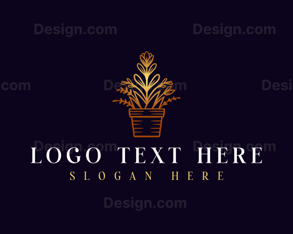 Flower Pot Garden Logo