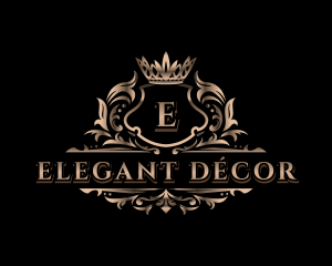 Elegant Crown Shield logo design