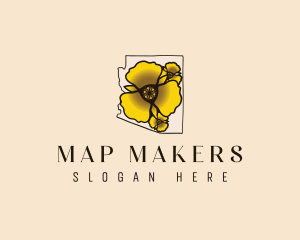 Arizona Mariposa Lily Flower logo design