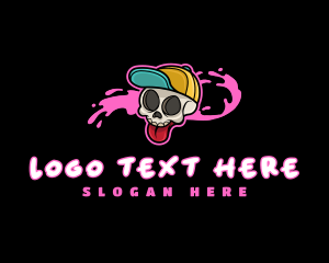 Skater Skull Graffiti logo