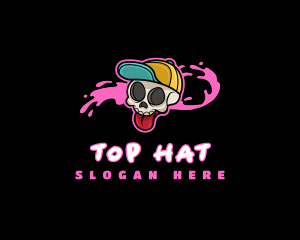 Skater Skull Graffiti logo design