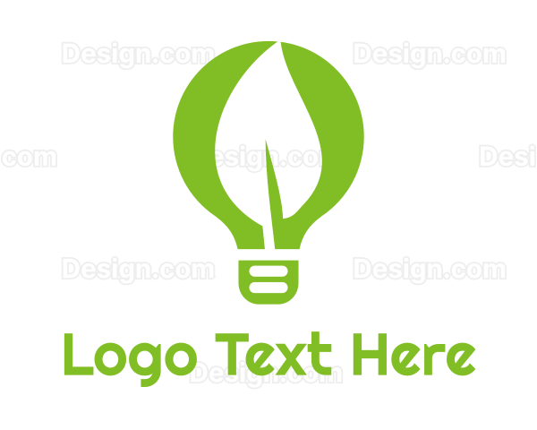 Eco Leaf Light Bulb Logo