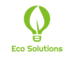 Eco Leaf Light Bulb logo design