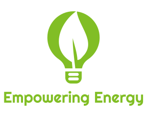 Eco Leaf Light Bulb logo design