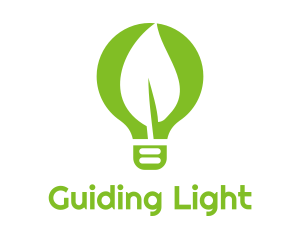 Eco Leaf Light Bulb logo design