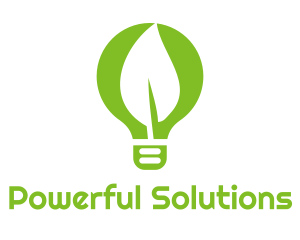 Eco Leaf Light Bulb logo design