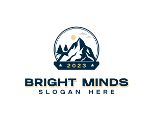 Hiking Mountain Summit Logo