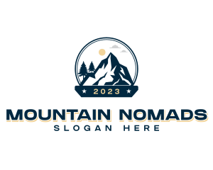 Hiking Mountain Summit logo design