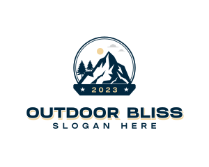 Hiking Mountain Summit logo design