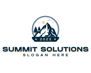 Hiking Mountain Summit logo design