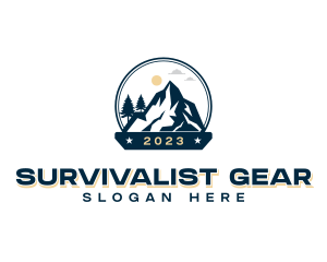 Hiking Mountain Summit logo design