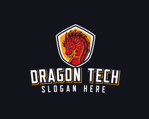 Dragon  Monster Shield logo design