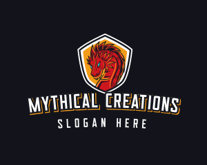 Dragon  Monster Shield logo design