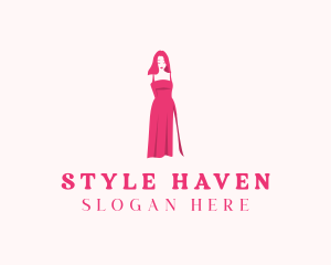 Woman Dress Fashionista logo design